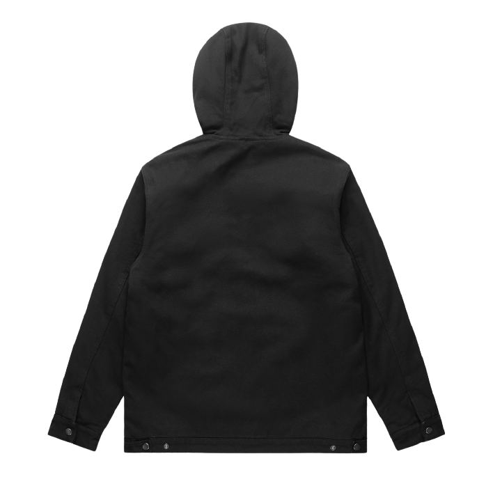 Hooded Canvas Work Jacket, black, back