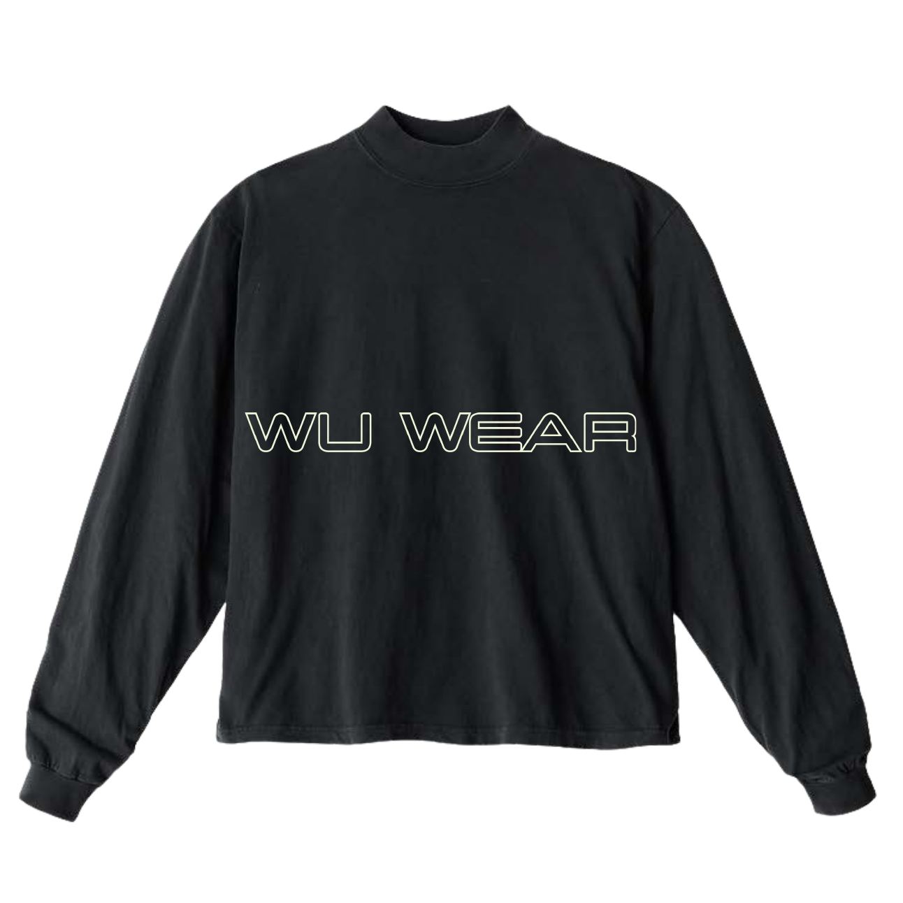 Seal Mock-Neck Long Sleeve, black, front
