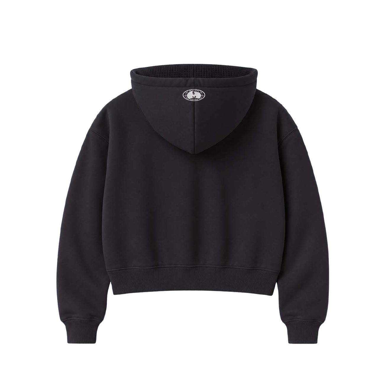 Cropped Zip Hoodie, black, back