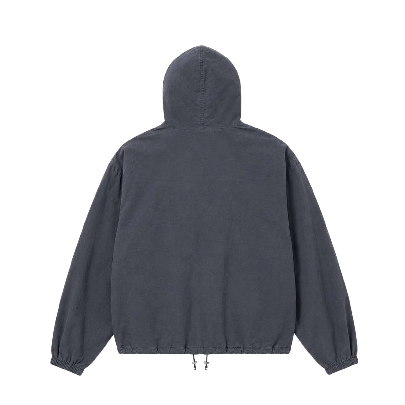 Drawcord Hooded Jacket, slate blue, back