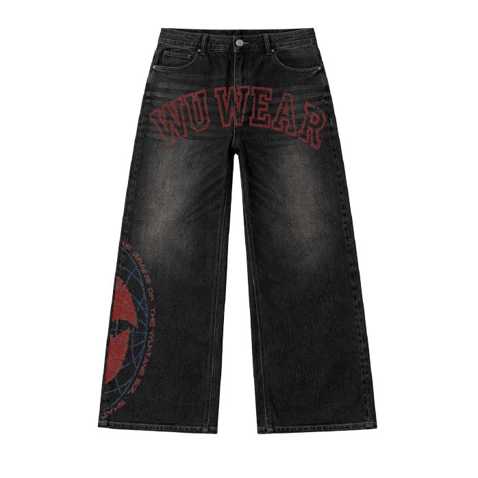 Arch Print Jean, black wash, front