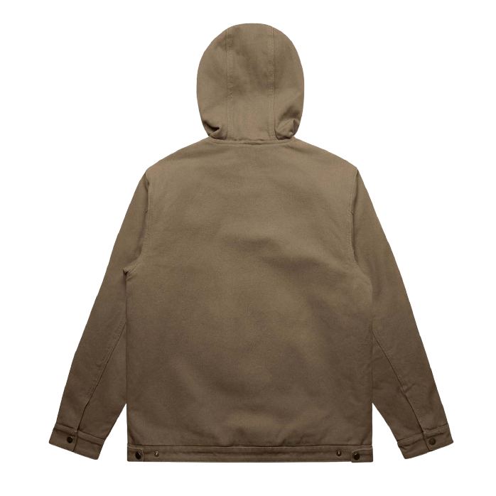 Hooded Canvas Work Jacket, brown, back