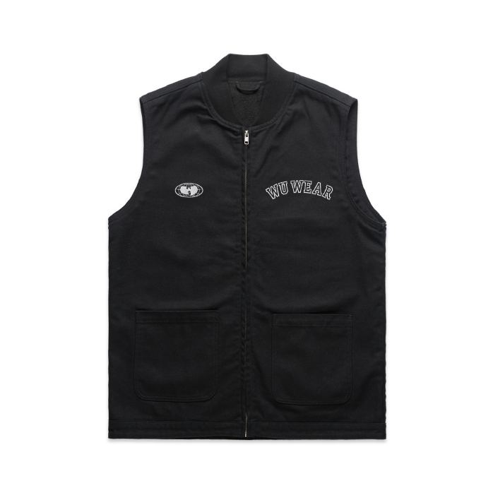 Canvas Work Vest, black, front
